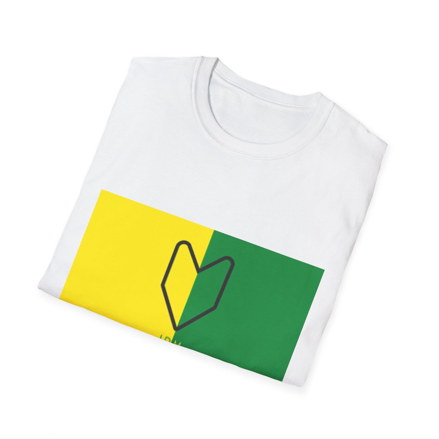 JDM Heart Unisex Softstyle T-Shirt | Casual Summer Tee in Yellow & Green