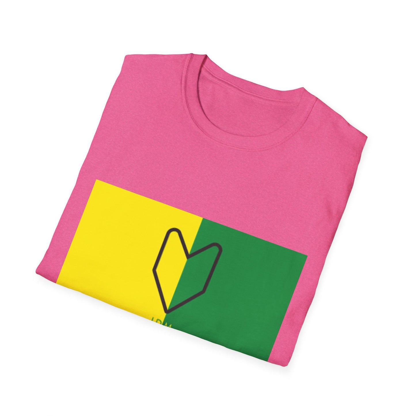 JDM Heart Unisex Softstyle T-Shirt | Casual Summer Tee in Yellow & Green