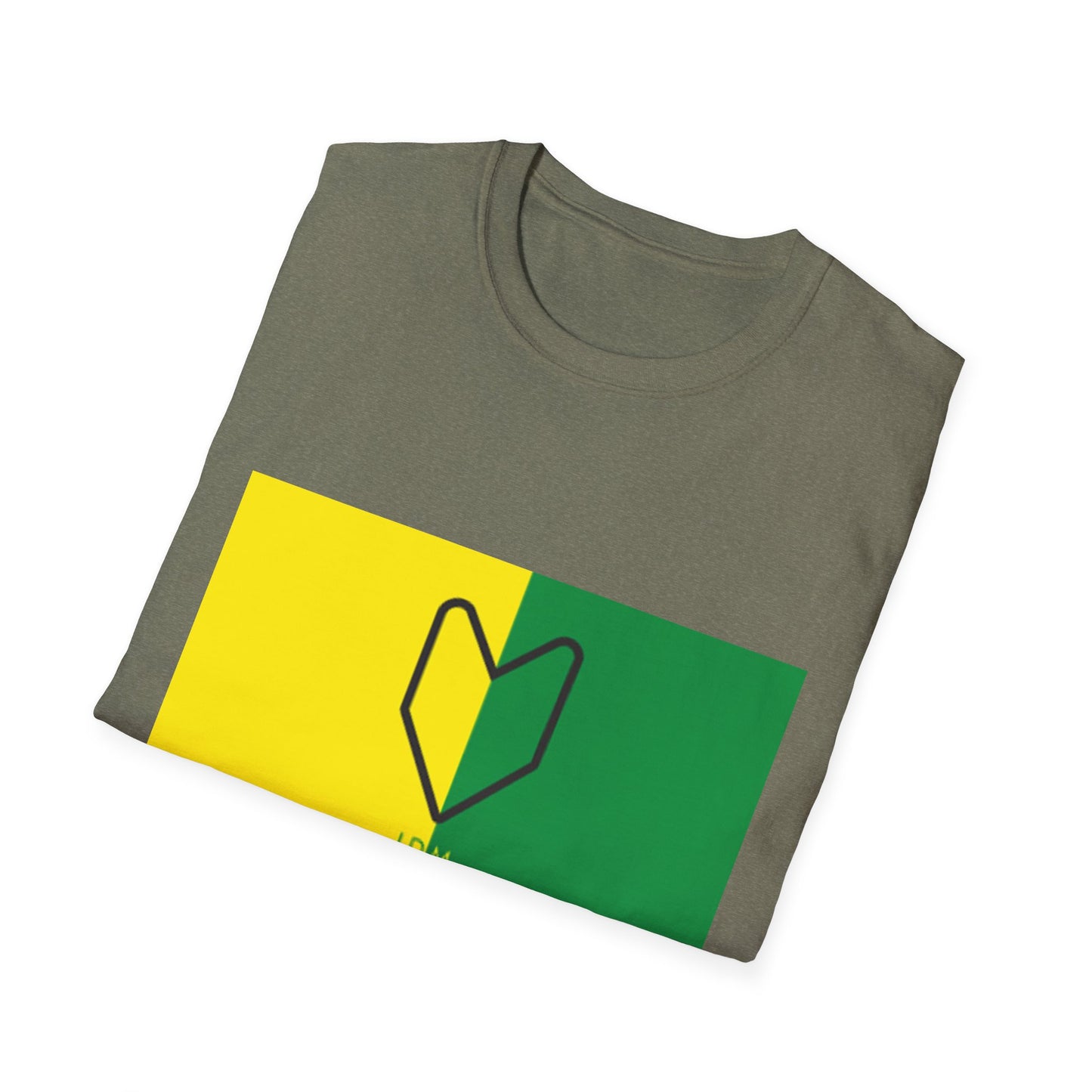 JDM Heart Unisex Softstyle T-Shirt | Casual Summer Tee in Yellow & Green